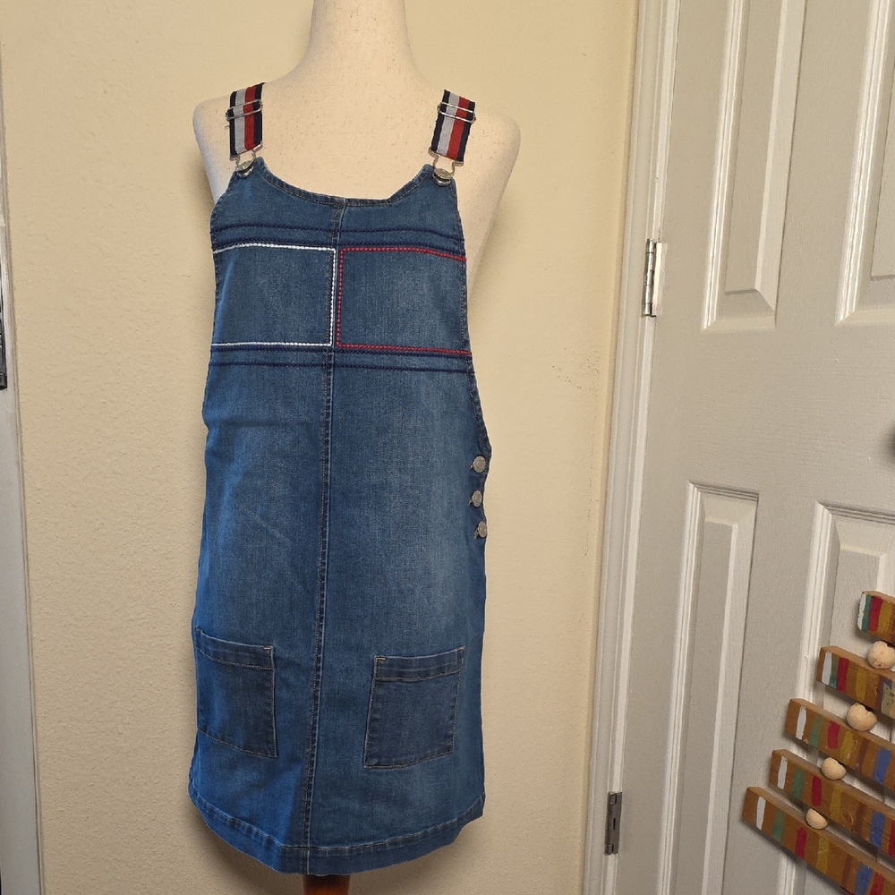Y2k Vintage Tommy Hilfiger Blue Denim Overall Dress